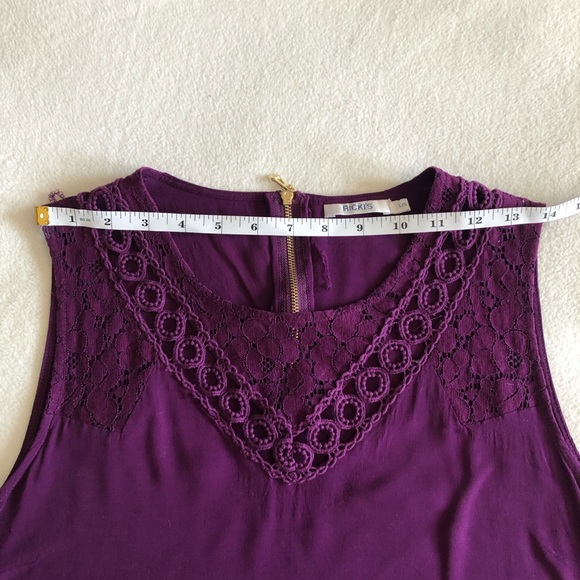 Ricki’s deep purple crochet detail sleeveless top - size large - Picture 9 of 15
